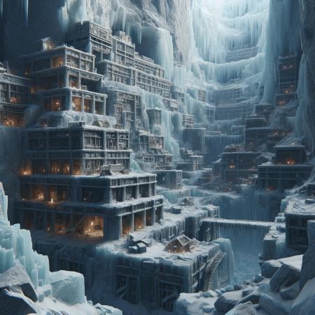 Un asentamiento en una grieta de hielo